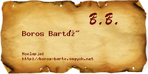 Boros Bartó névjegykártya